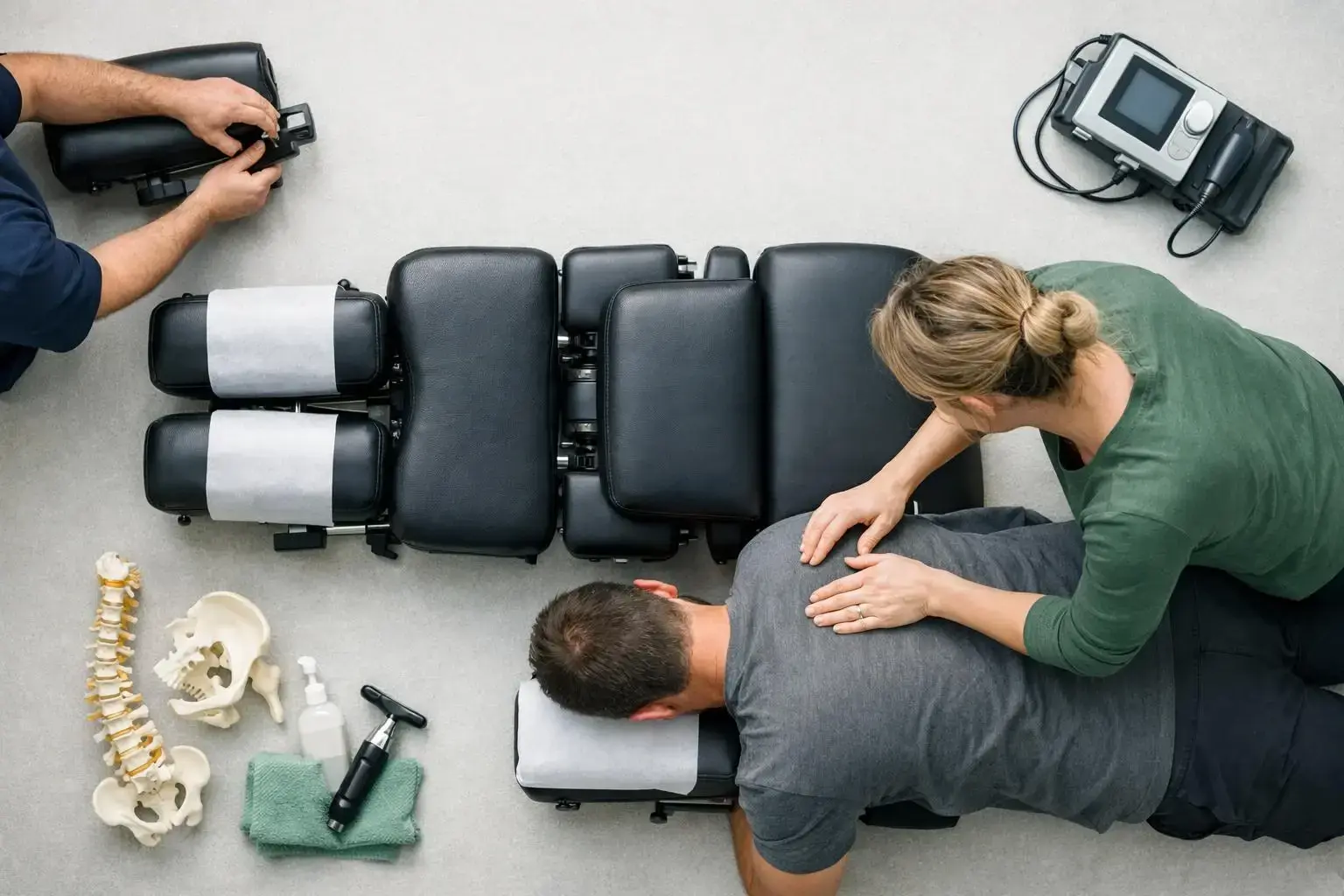 Chiropractic Table in Chiropractor: Chiropractic Table is a specialized medical device designed for chiropractic care. It—...