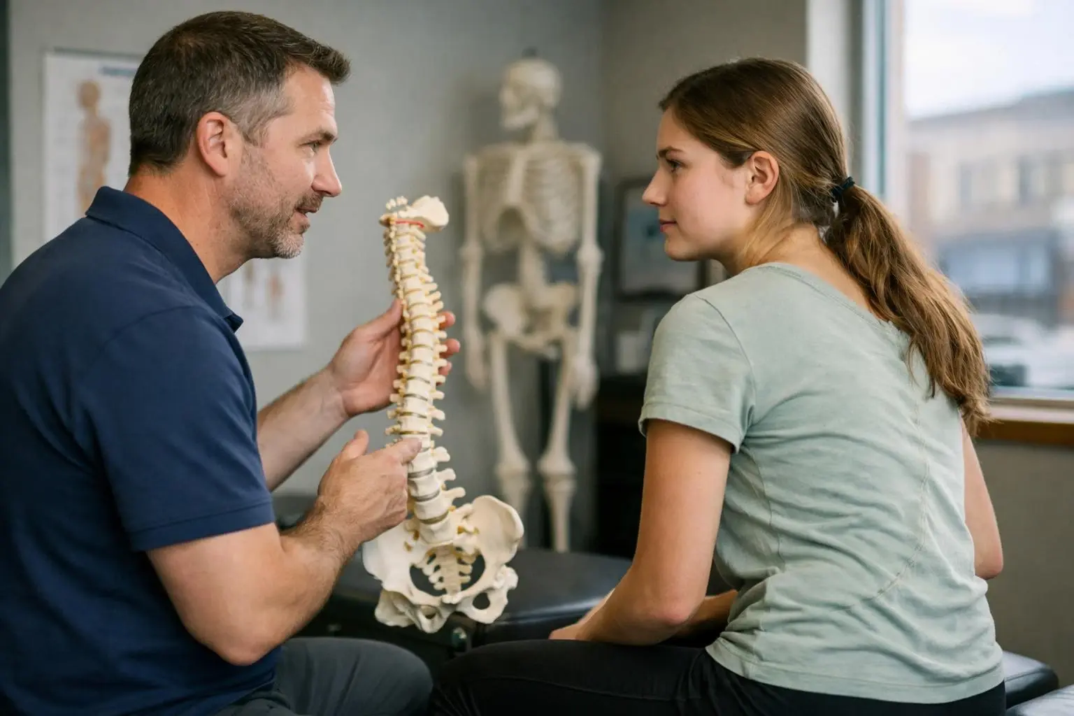 Scoliosis in Chiropractor: Scoliosis is a sideways curvature of the spine that often appears during—visual guide